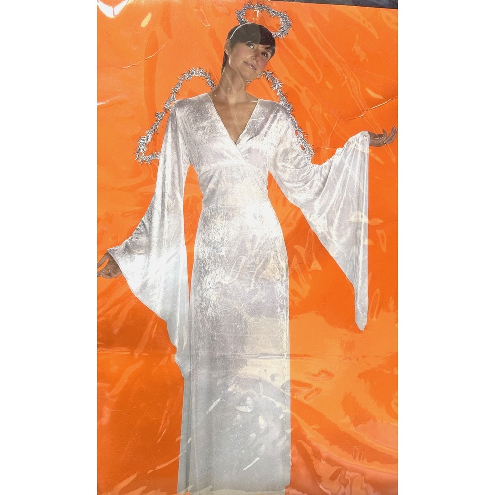 Angel Costume Women's Large 12-14 Dress Halo Wings NEW Halloween COS Aesthetic